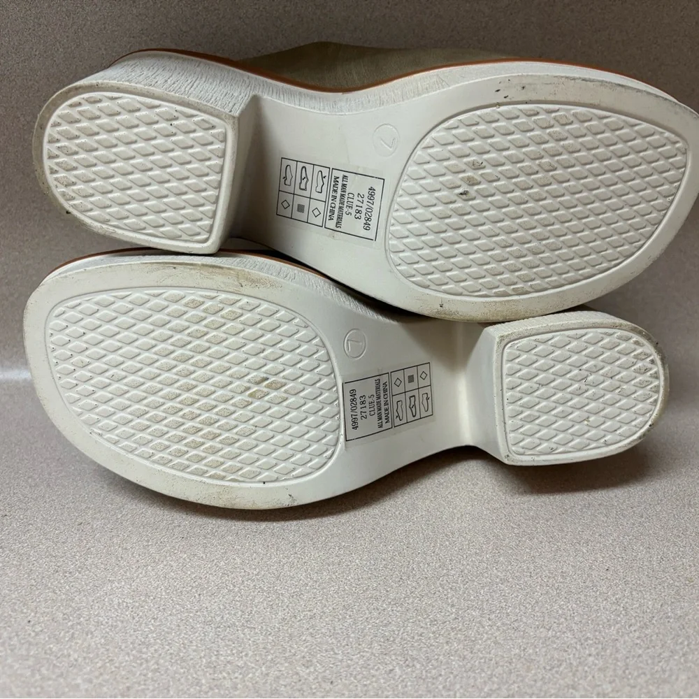 Pierre Dumas Beige Block Heel Mules - Picture 7 of 8